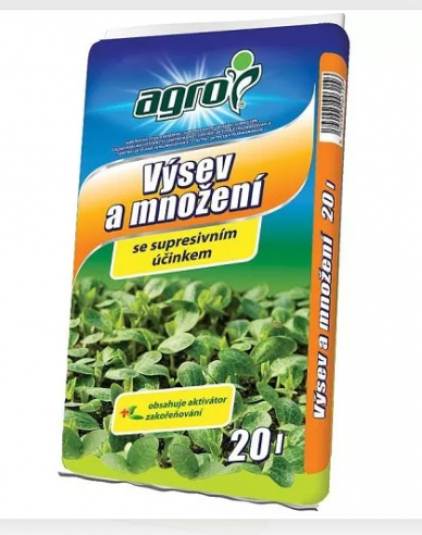 Agrosubstrát pro výsev a množení s tlumivým účinkem 20l