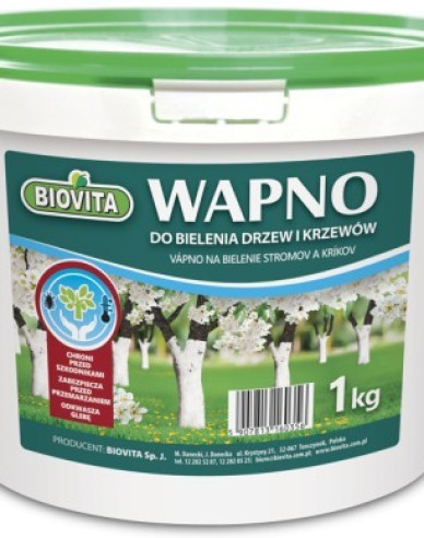 Biovita Vápno na bělení stromů a keřů kbelík 1kg