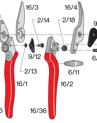 FELCO 16 Levoruké zahradnické nůžky